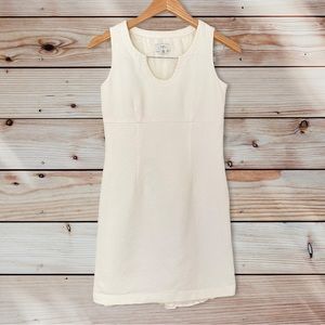 LOFT White Textured Notch Mini Dress
